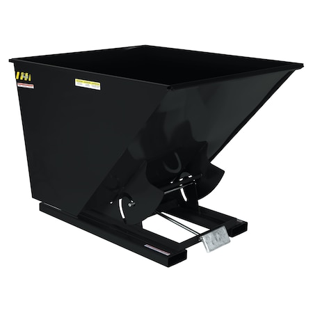 Vestil Heavy Duty Self-Dumping Hopper 2 Cubic Yard 6000 lb Black Semi Gloss D-200-HD-BLK-SG